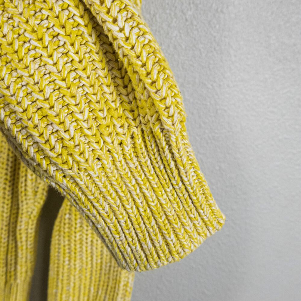 Lucky Brand Cotton Eyelet Sweater Yellow Size L Coastal Cottagecore - Picture 6 of 8